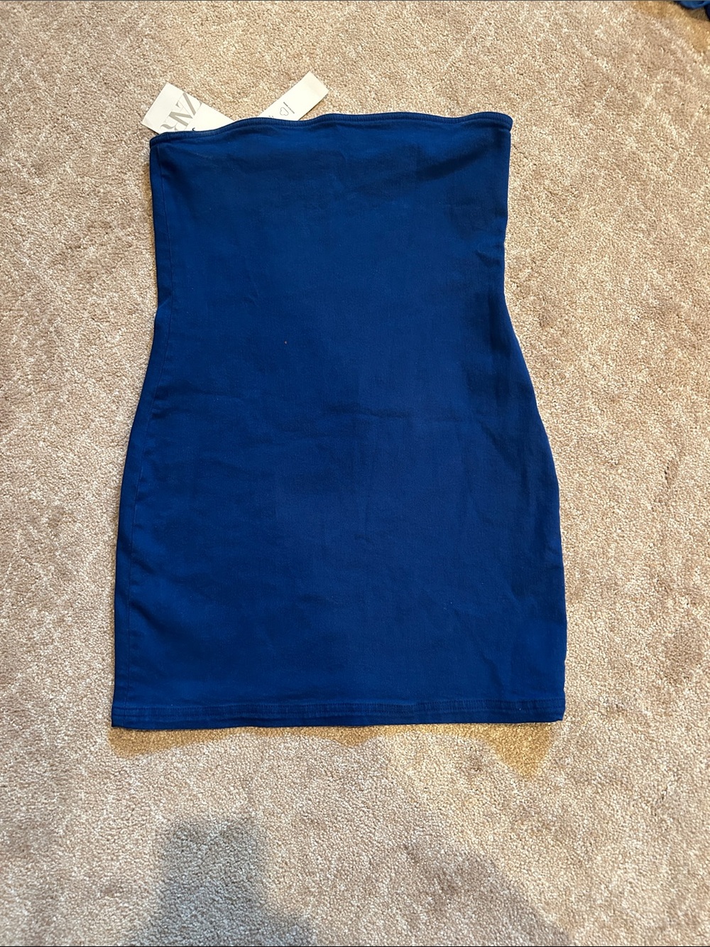 ZARA Women’s Strapless Blue DRESS